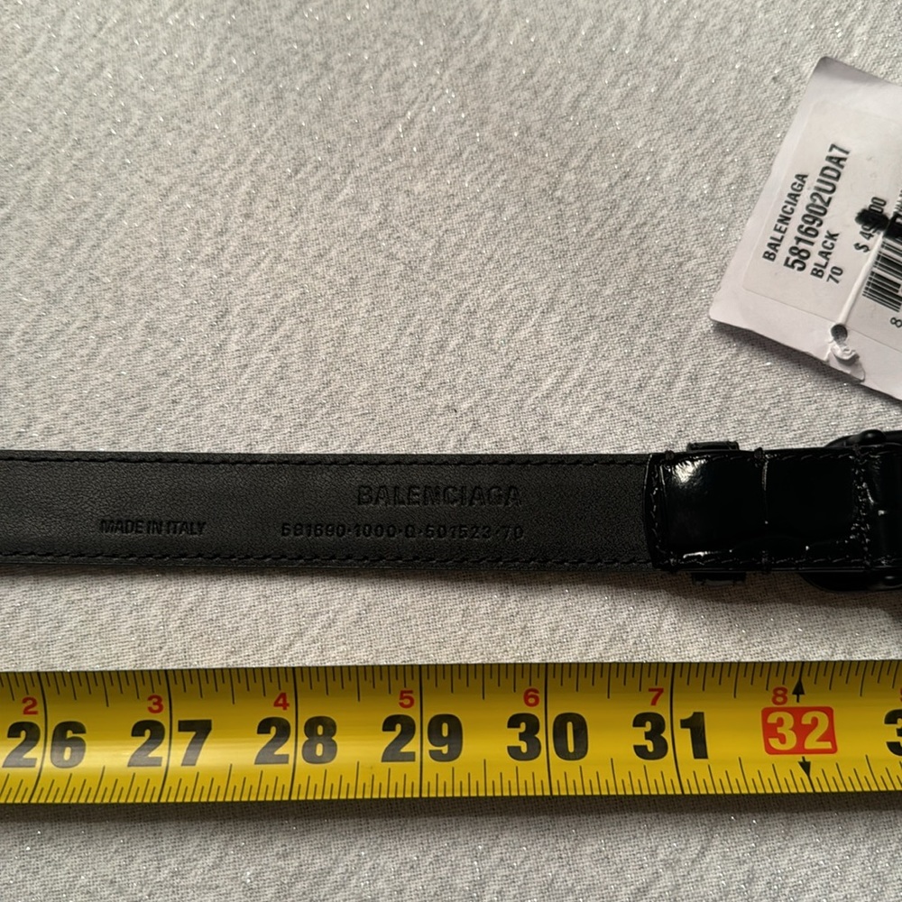Balenciaga BRAND NEW Women Super Thin Belt in Black, SZ 70EU, 28”US,$495 - Picture 7 of 9